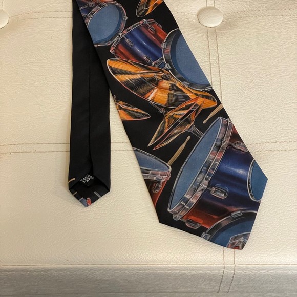 Drums Novelty Print Tie - Picture 1 of 4